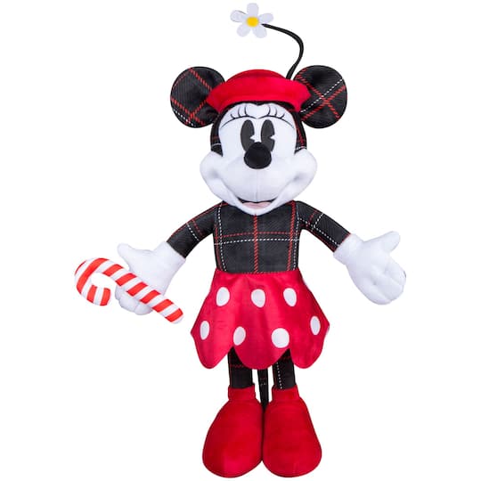 18" Christmas Minnie Mouse in Vintage Plaid Holiday Greeter